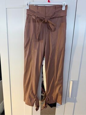 Lucy Paris Women Faux Leather Ankle Tie Pants